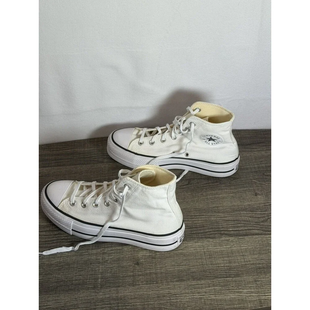 Converse Chuck Taylor All Star Platform High Top White Canvas Lace-Up 560846F